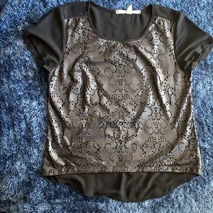 Chelsea & violet blouse faux leather top blouse